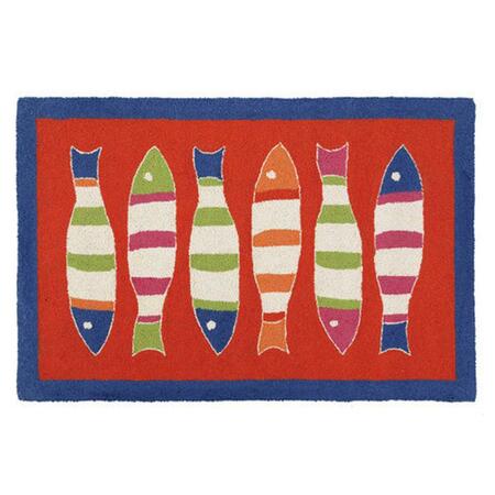 PUESTA EN ESCENA 27 x 40 in. Picket Fish Hook Rug, Orange PU3115539